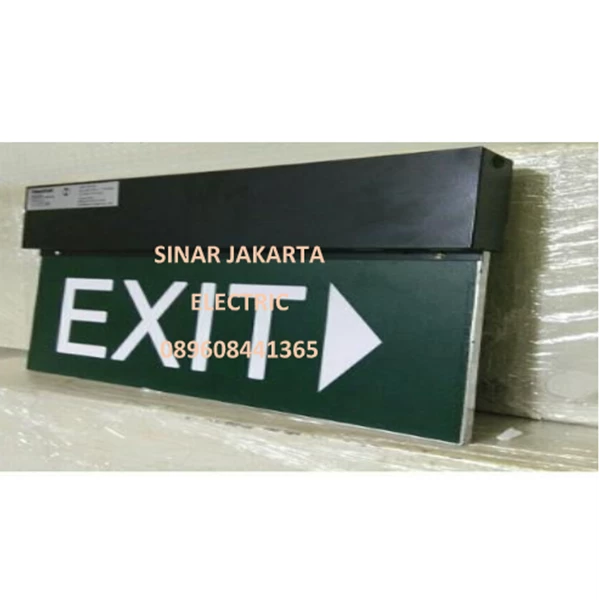 Exit Box Gantung hijau putih